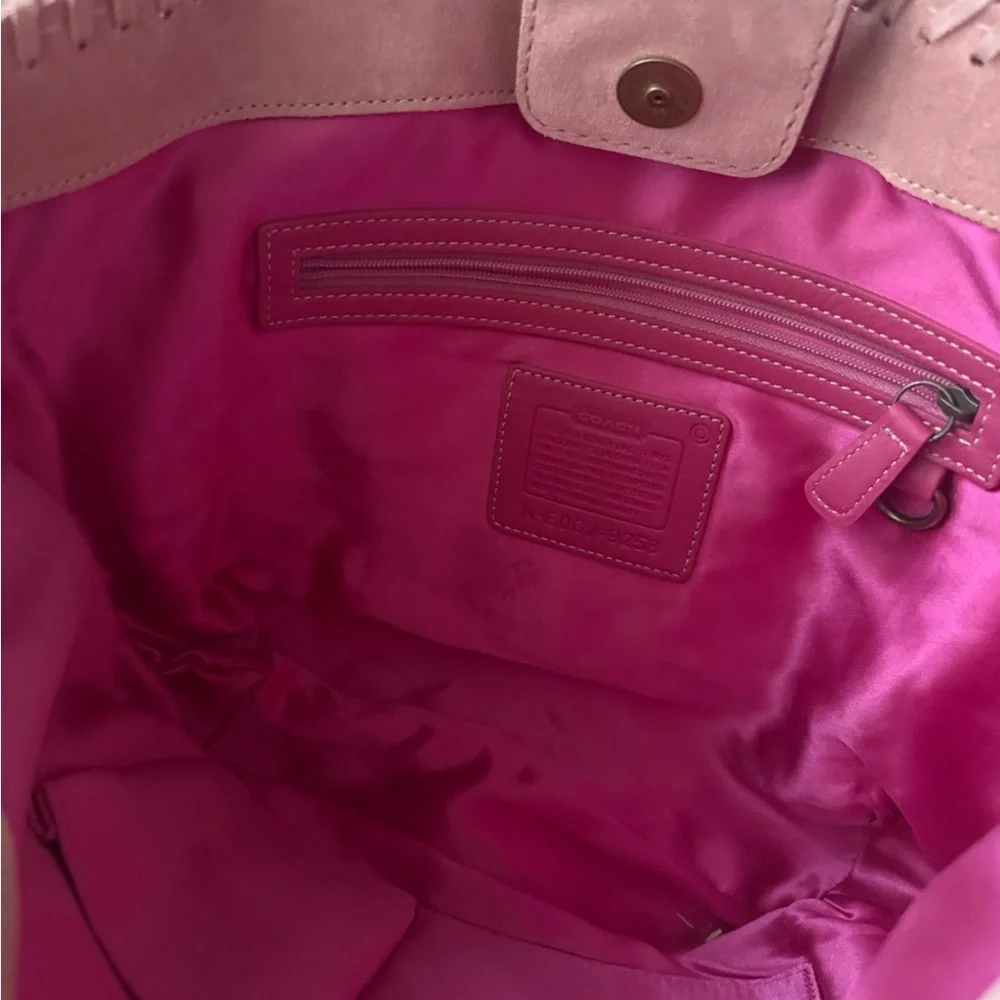 Coach Pink and Green Floral Satchel and Clutch - Picture 12 of 16